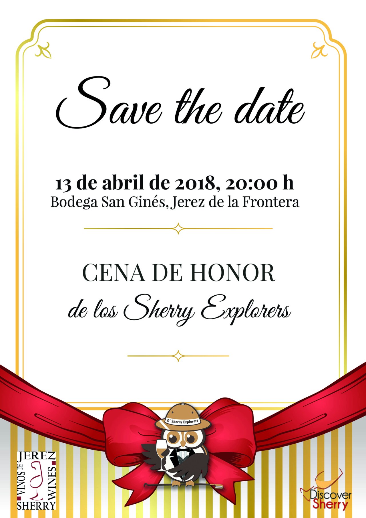 Save the date: Cena de Honor de los Sherry Explorers
