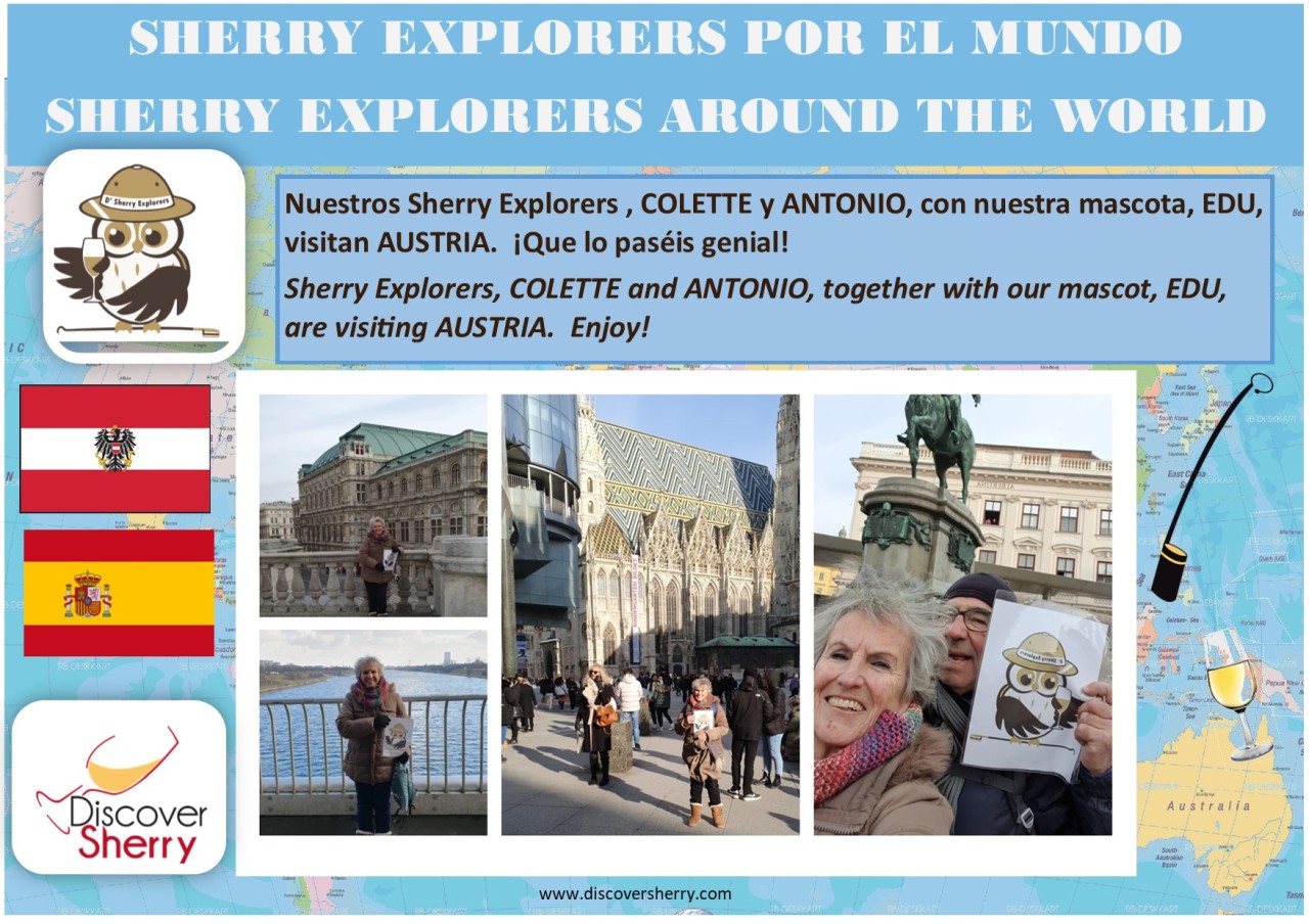 Sherry Explorers por el mundo: Colette, Antonio y EDU en Austria. Sherry Explorers around the World: Colette and Antonio visit Austria.