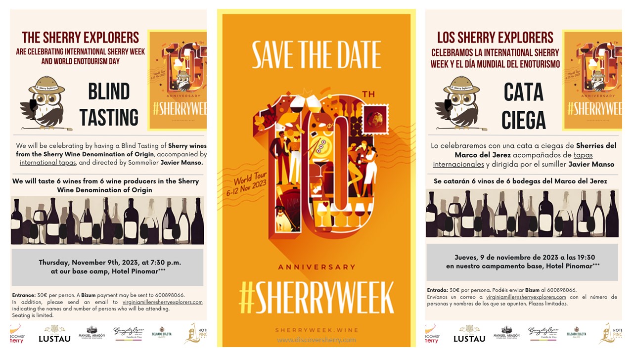 Celebramos la International Sherry Week con una magnífica Cata a Ciegas de vinos del Marco de Jerez y maridaje con tapas internacionales.